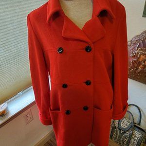 Vintage Fire engine red cashmere coat